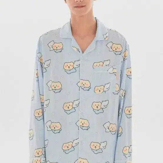 스파오 망그러진곰 긴팔 파자마 블루 L, XXL