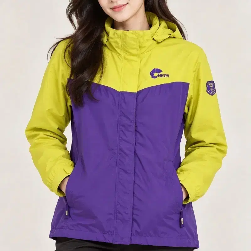 네파 형광 퍼플 여성 바람막이 55