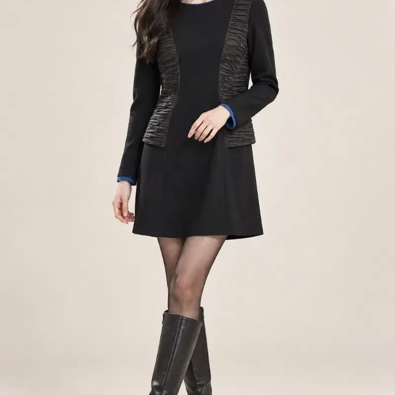 한섬 sjsj 셔링 정장 미디 원피스 55