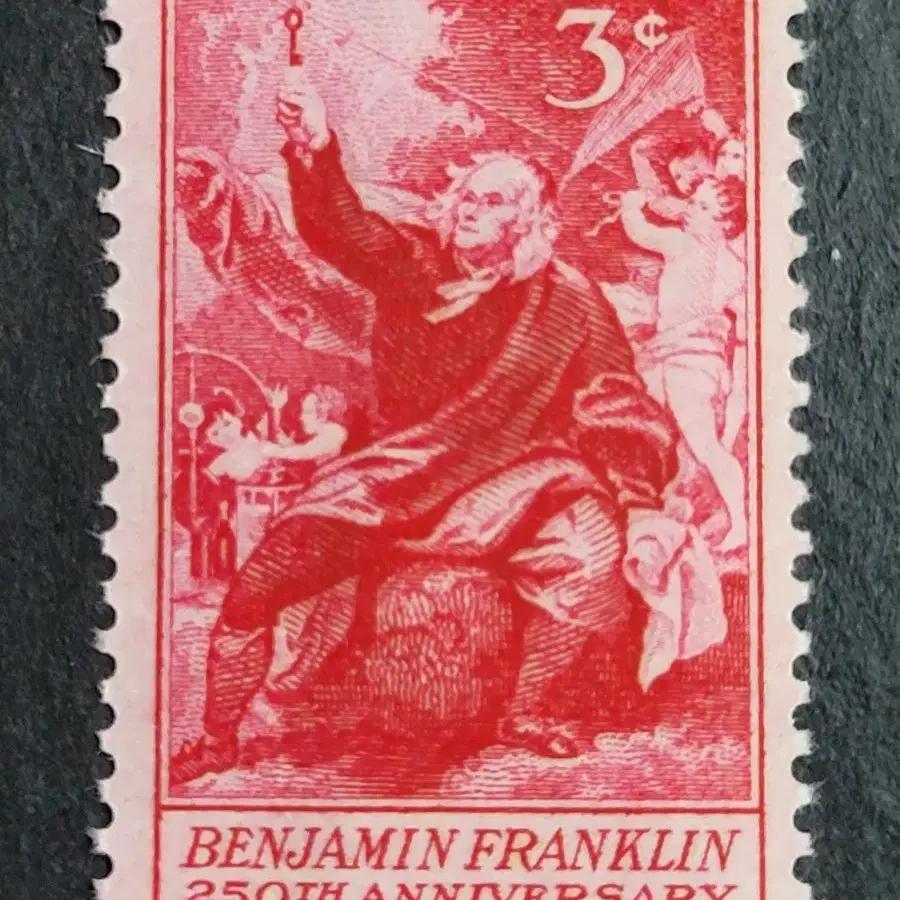 (미국우표)1956년 벤자민 플랭클린탄생250주년기념 우표Benjamin Franklin 250th Anniversary