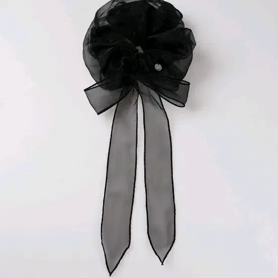 [새상품] 오끼뜨 꽃 오간자 스크런치 블랙