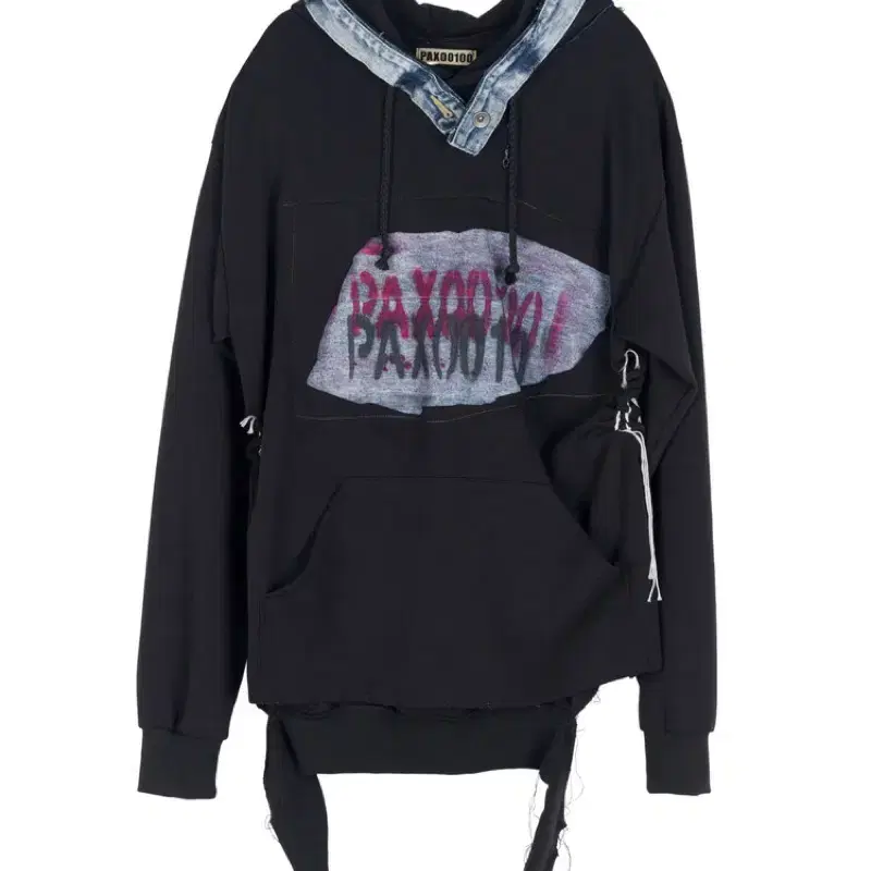 Pax00100 hand-sewn denim logo hoodies 구매합니다
