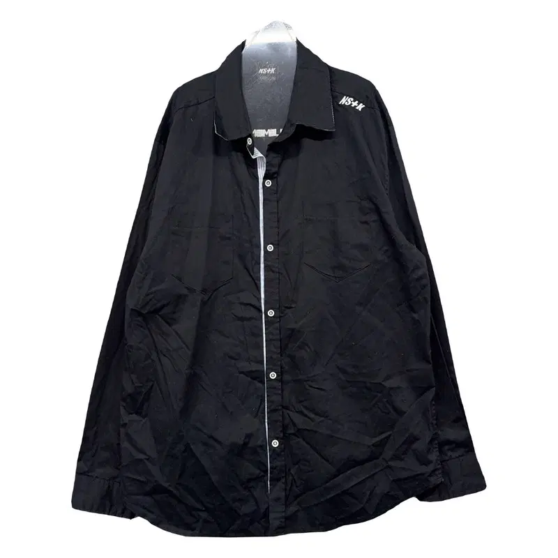 내스티킥 NASTYKICK 블랙 코튼 100% 캐주얼 긴팔셔츠 L
