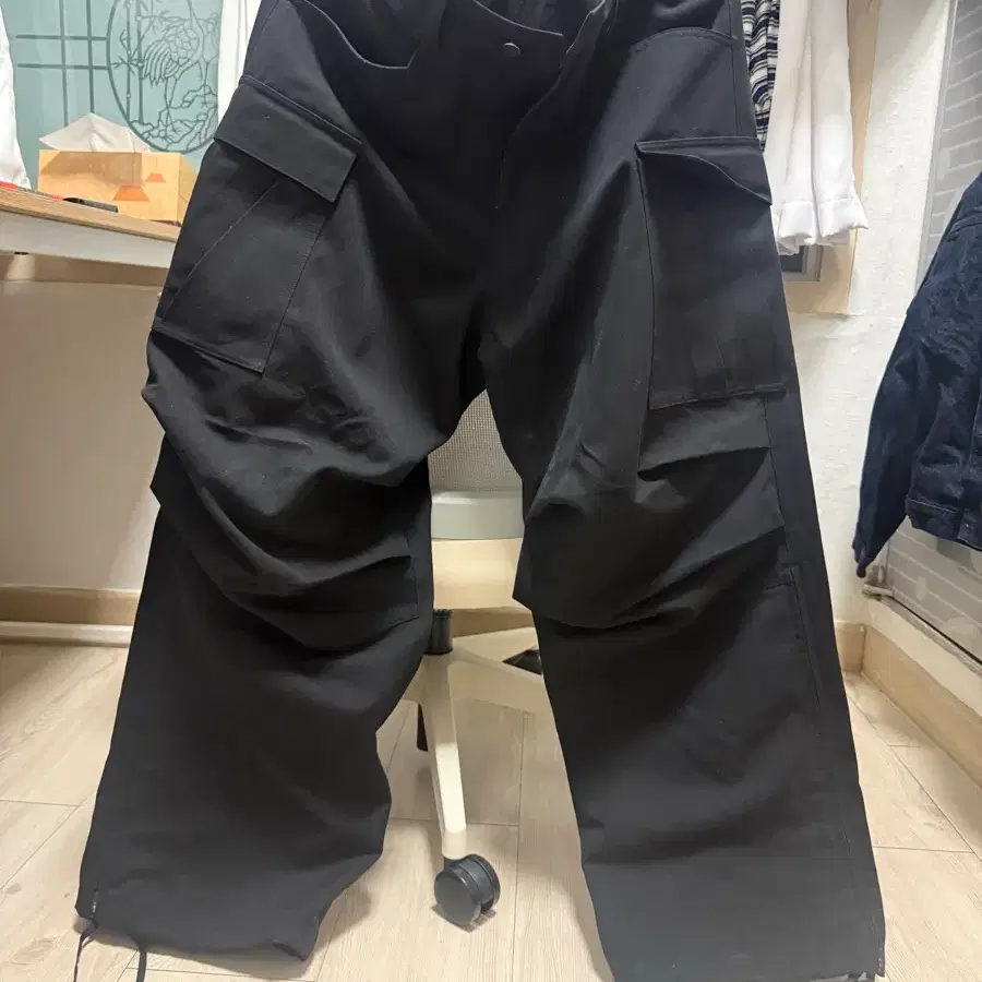 논노드 사이드 지퍼 카고 팬츠 블랙 1사이즈
