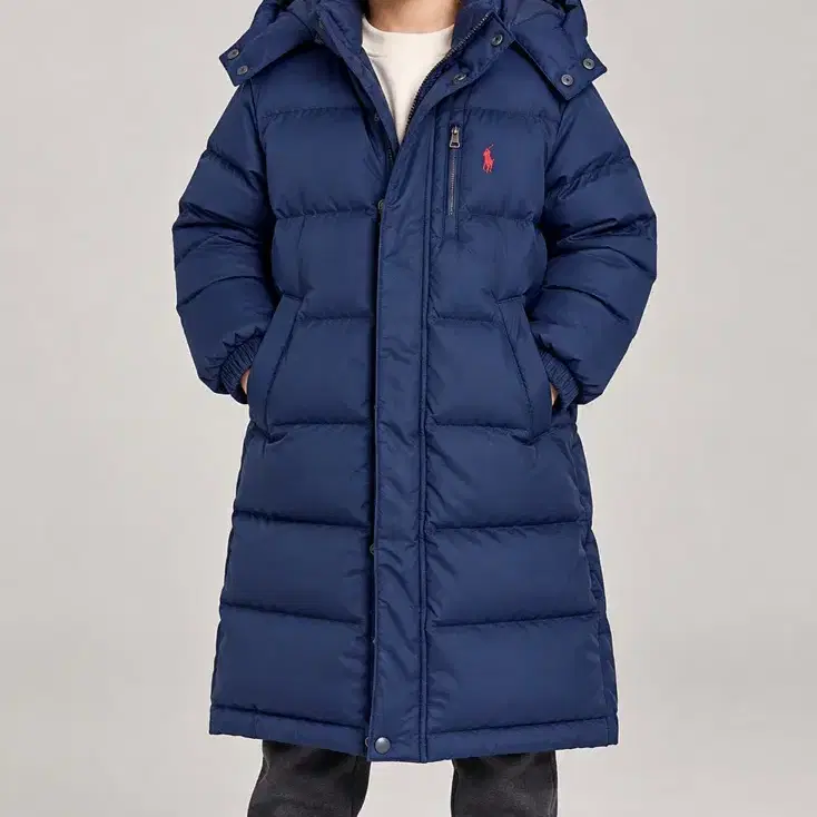 5t120사이즈 폴로랄프로렌 덕다운 롱 패딩 네이비 정품 키즈