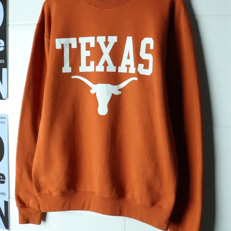 (XL-2XL) 챔피온 맨투맨 티셔츠 USA 텍사스 오렌지-H40939