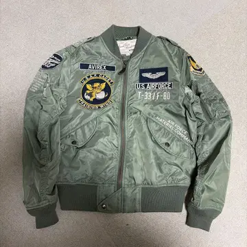 AVIREX 와펜 장식 MA-1 플라이트 자켓 L-2