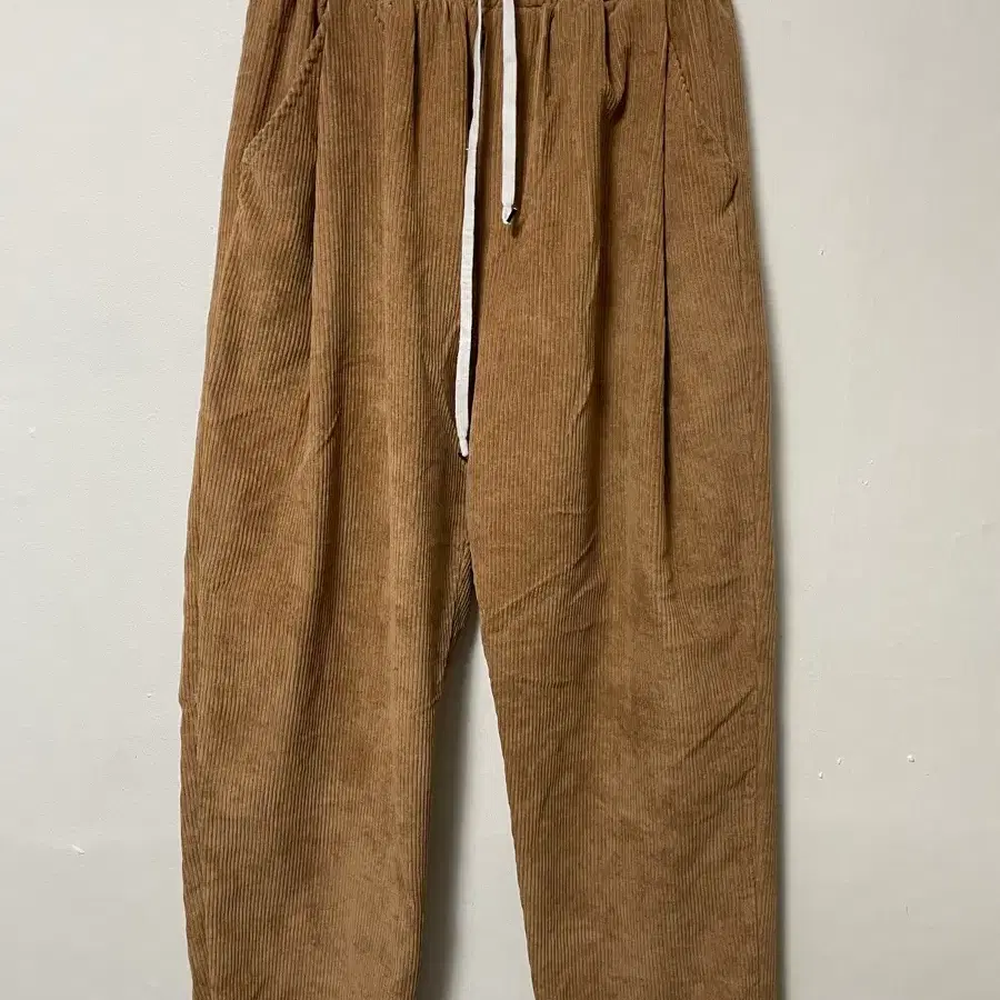 30-32 카멜 코듀로이 골덴 밴딩 와이드 팬츠 바지