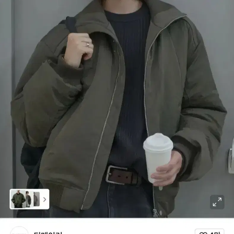 티메이커 하니넥 보머 자켓 다크카키 105