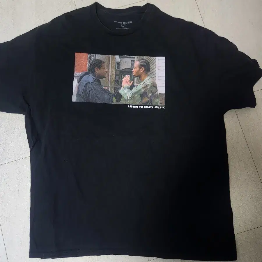 SKATE MUZIK 티셔츠 블랙 2xl
