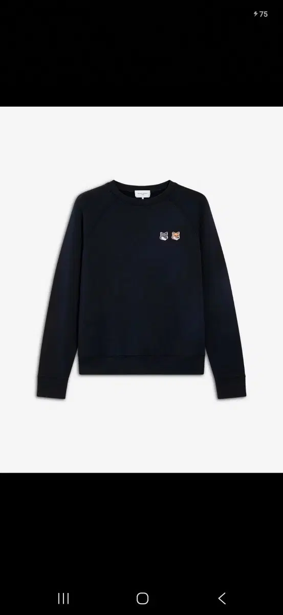 Authentic Maison Kitsune Sweatshirt Double Fox Head Black XL New Oversized Fit