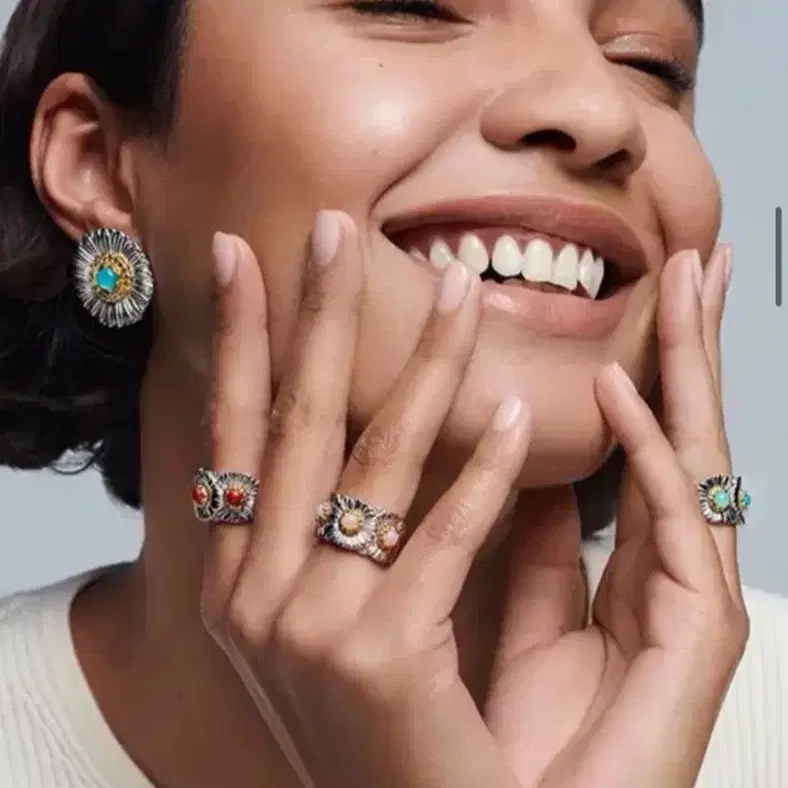 부첼라티 BUCCELLATI 블라썸 블루아게이트+다이아몬드 귀걸이 풀구성 사진 1