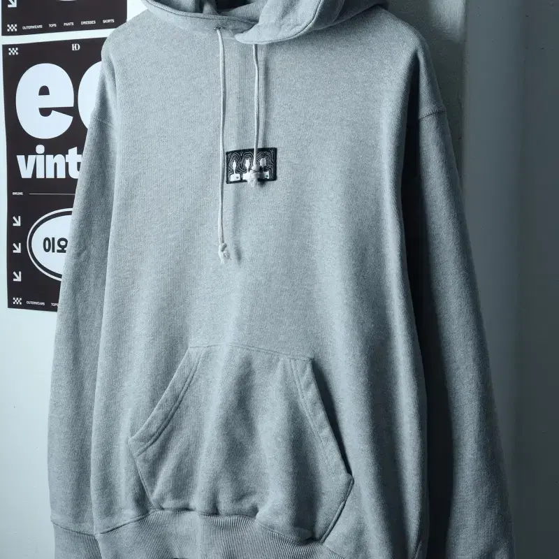 (L-XL) 엠엠엘지 후드티셔츠 그레이 패치 올드스쿨-H41019