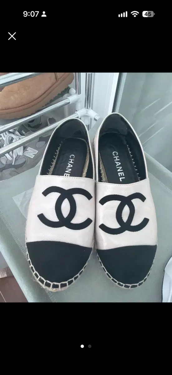 New product) Chanel Espadrille Black White (Authentic)