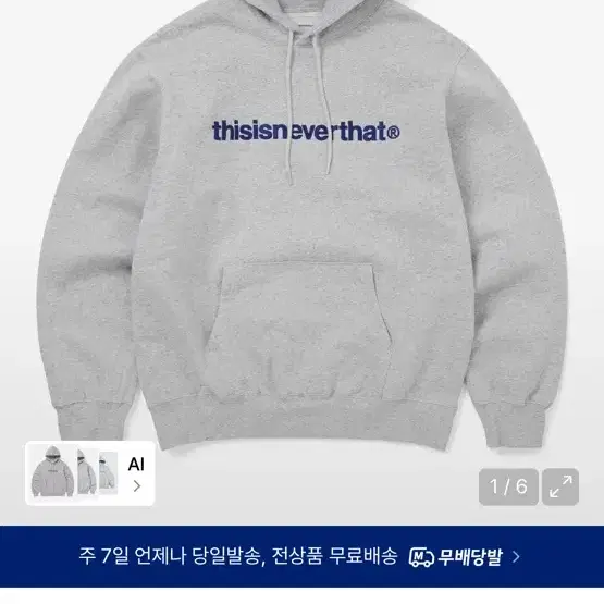 정가 10.9 디스이즈네버댓 그레이 후드티 T-Logo Hoodie Heather Grey