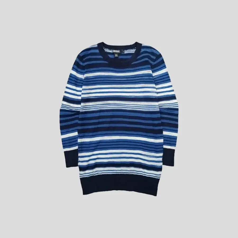 DKNY 디케이엔와이 도나카란뉴욕 블루 네이비 화이트 배색 스트라이프 7부 긴팔 티셔츠 롱슬리브 WOMANS M