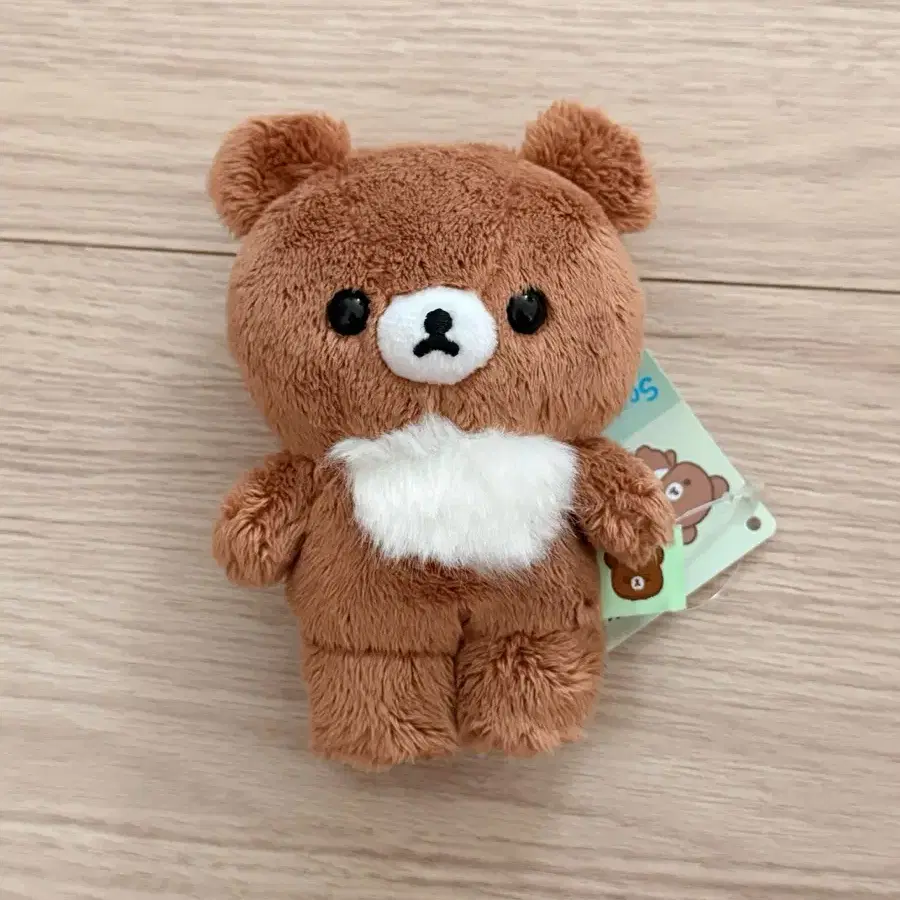 산엑스 리락쿠마 챠이로이코구마 스탠딩 타테루 자립인형 마스코트 키링