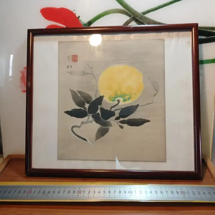 동양화 액자 연꽃 그림
