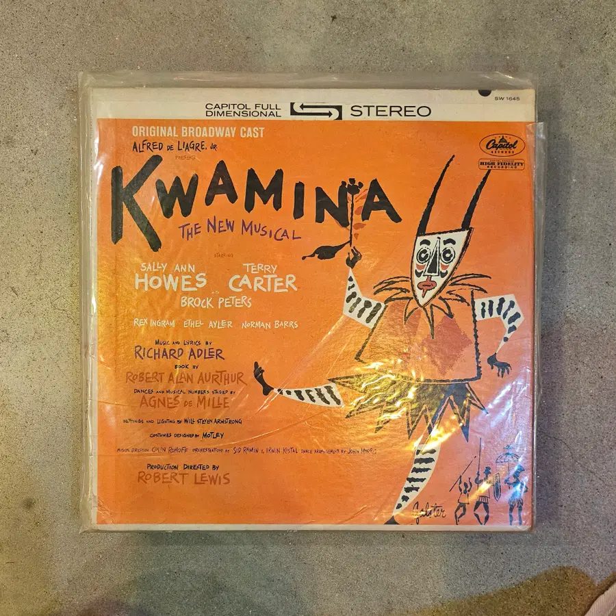 1961년 브로드웨이에서 상연된 역사적이고 실험적인 뮤지컬 콰미나 (Kwamina)의 오리지널 브로드웨이 캐스트 레코딩 바이닐 LP/1018