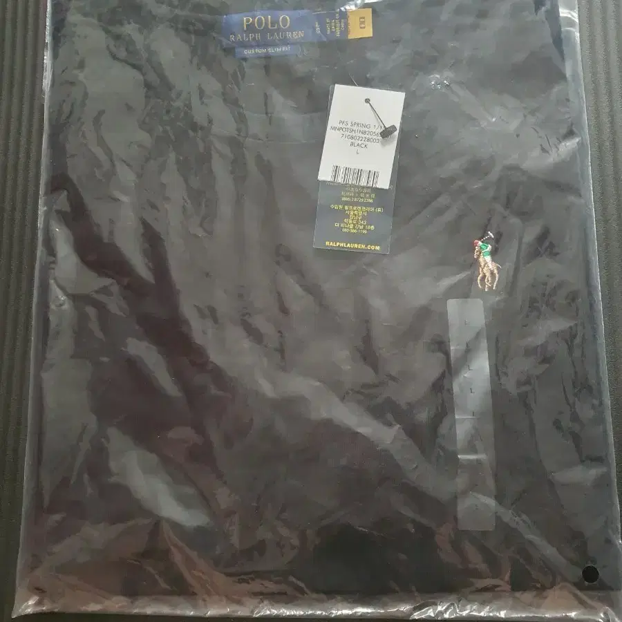 폴로 랄프로렌 블랙 슬림핏 폴로티 L