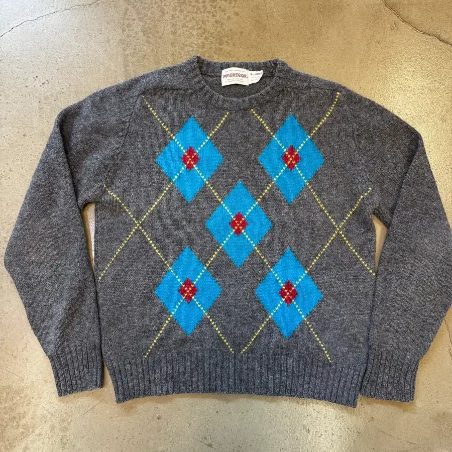 [L] 80s Mcgregor 맥그리거 아가일패턴 니트