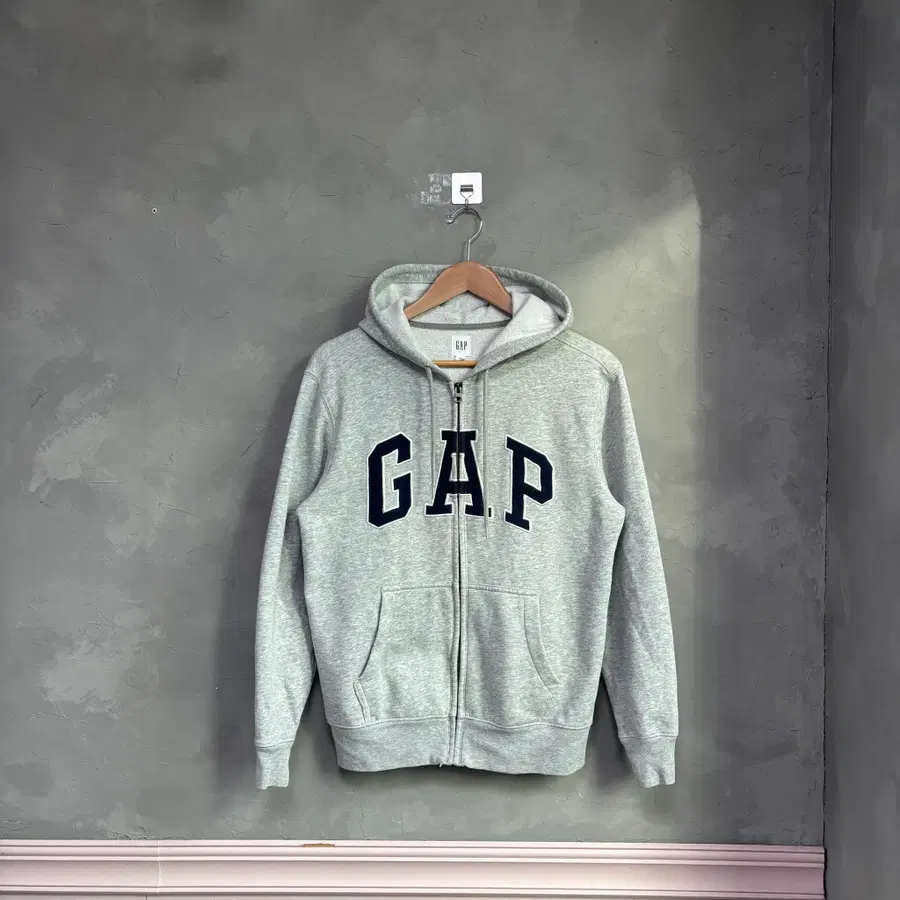 GAP 갭 빅로고 후드집업 그레이