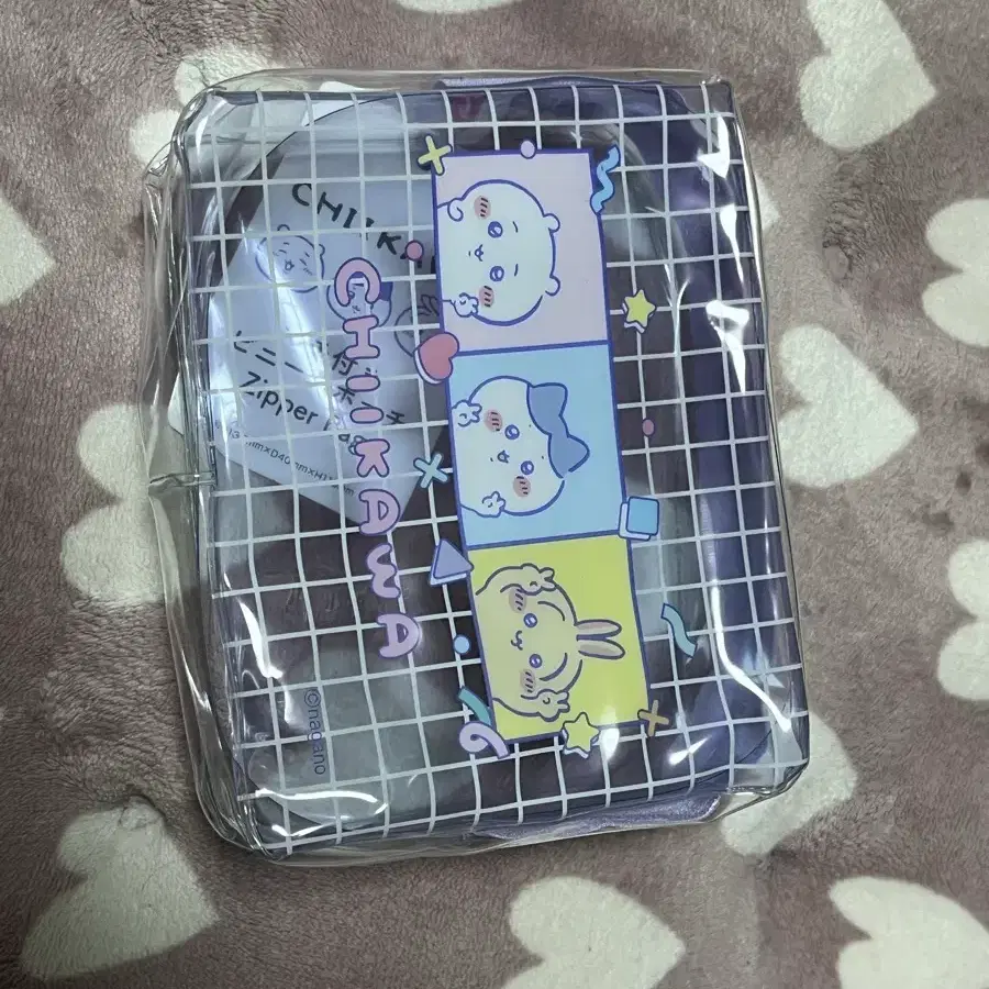 치이카와 pvc 투명 파우치 하치와레 우사기