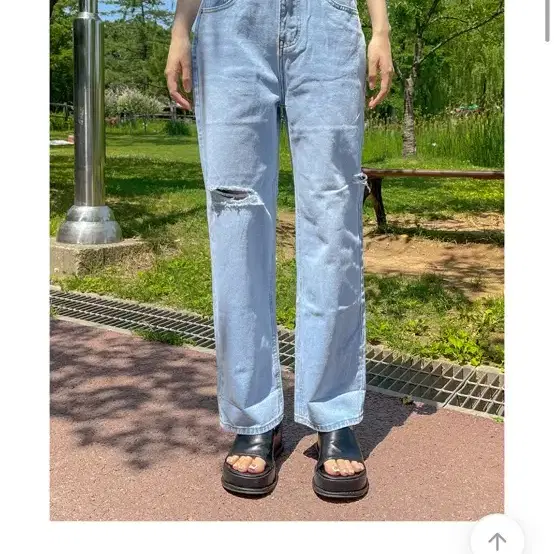 연청와이드 데님팬츠