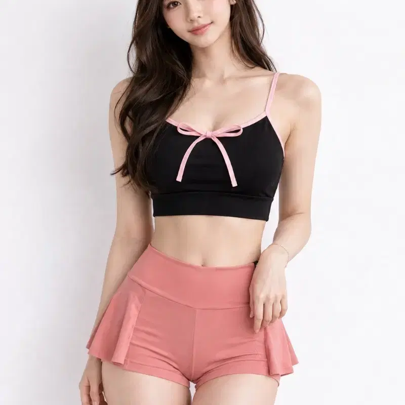 캘리 폴웨어 크림쇼츠 리본세트