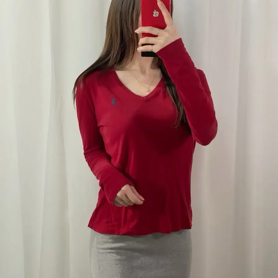 폴로 버건디 롱슬리브