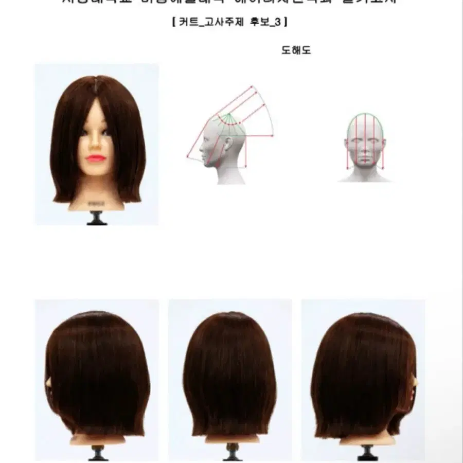 남자 커트 연습용 가발