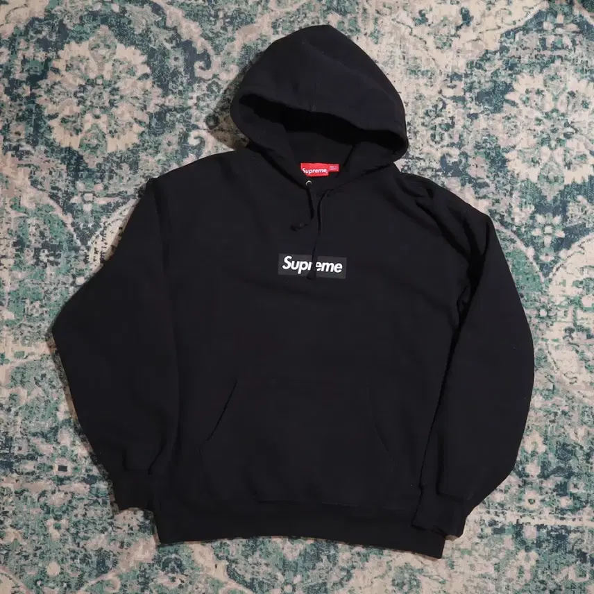 Supreme シュプリーム 23FWソウルボックスロゴムグンファフードスウェットシャツブラック