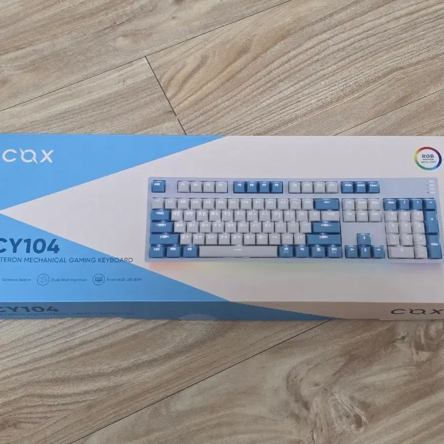 콕스 CY104 게이트론 크림블루 갈축 기계식 키보드