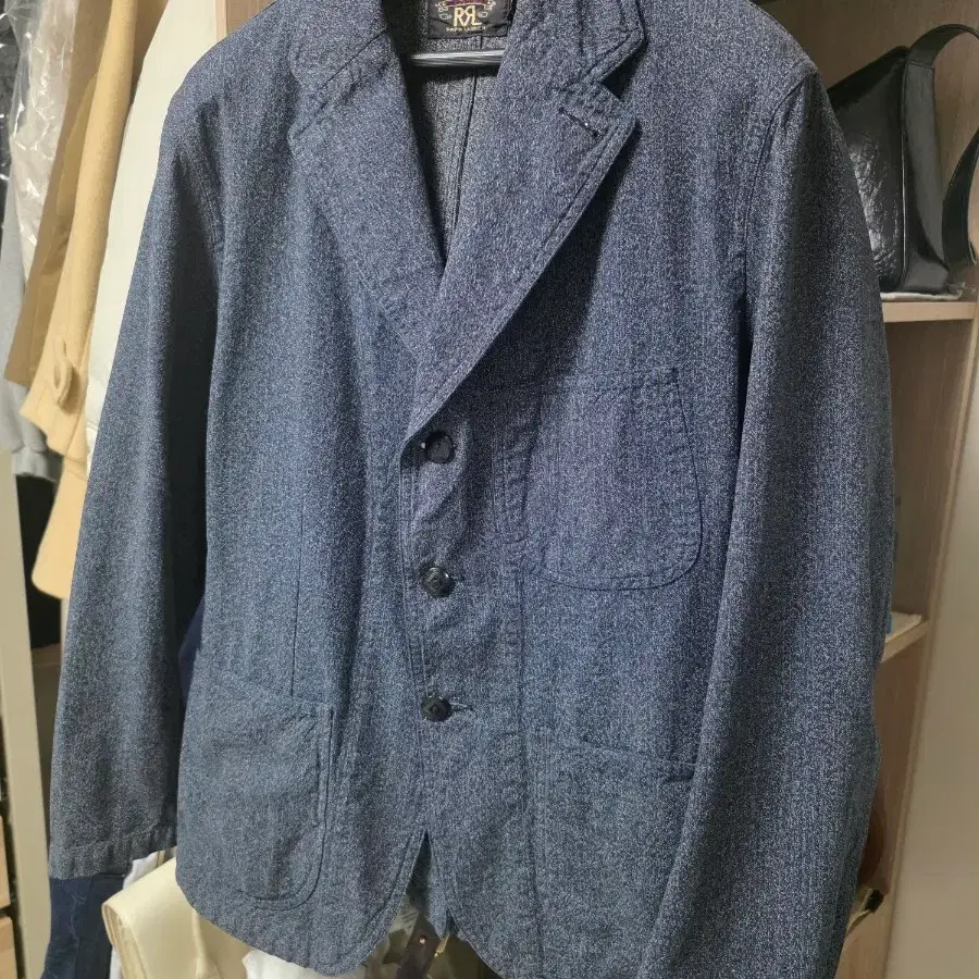 RRL 더블알엘 인디고 솔트앤페퍼 3버튼 테일러드 워크자켓