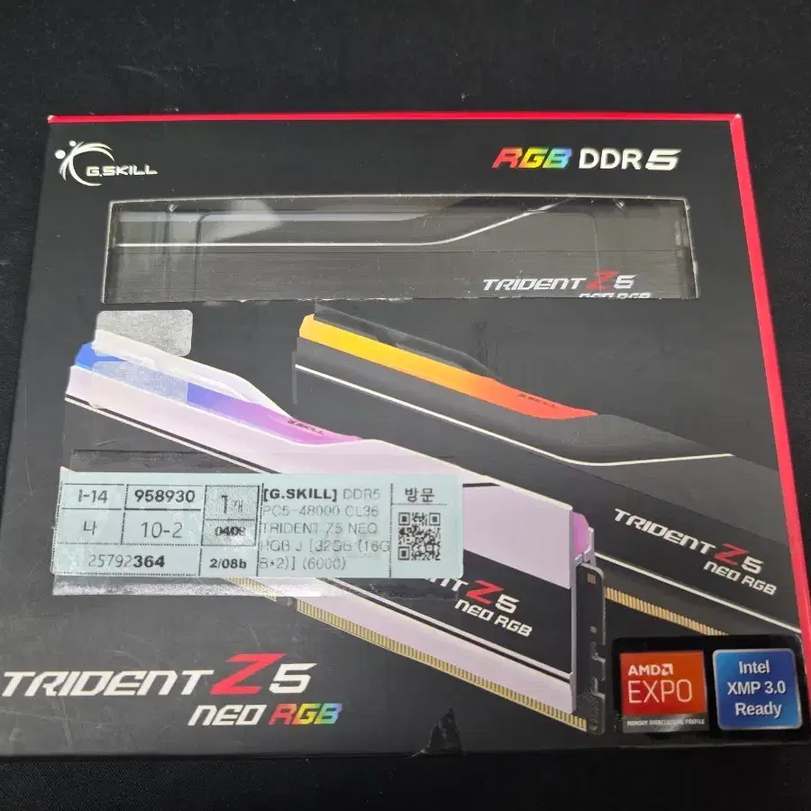 [서린 정품] G.SKILL DDR5-6000 CL36 TRIDENT Z5 NEO RGB (32GB / 16GBx2)
