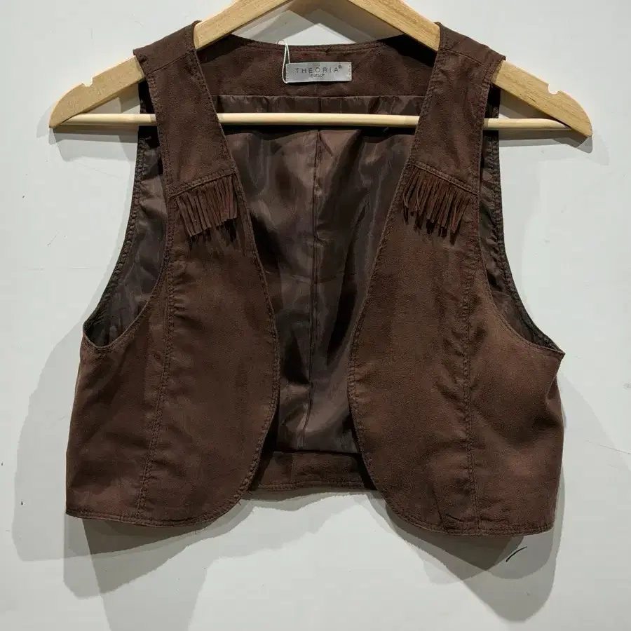 THEORIA Vintage Brown Fringe Western Vest
