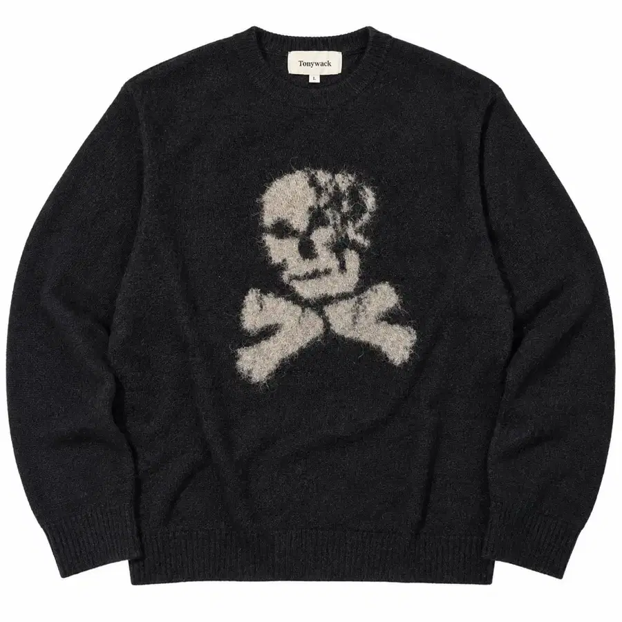 토니웩 Brushed Alpaca Cranial Bone Sweater 블랙 L