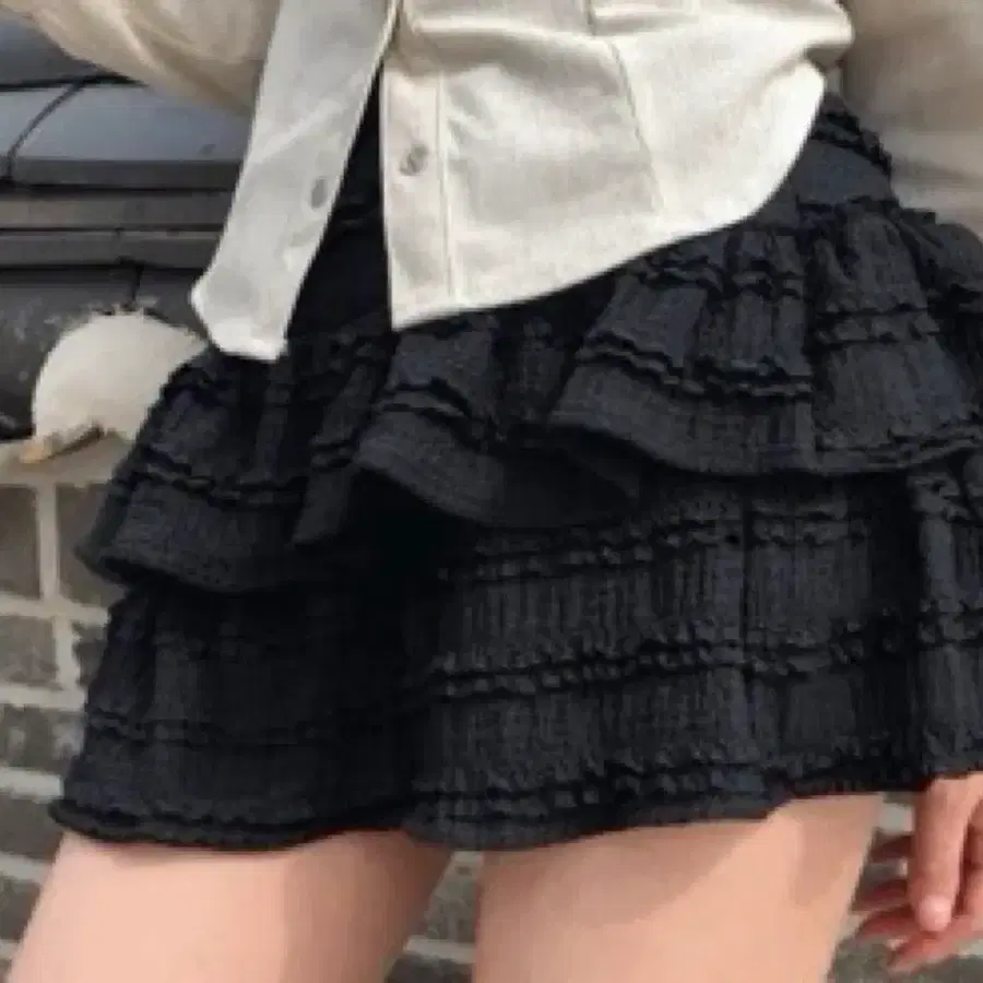 검정 레이스 캉캉 스커트