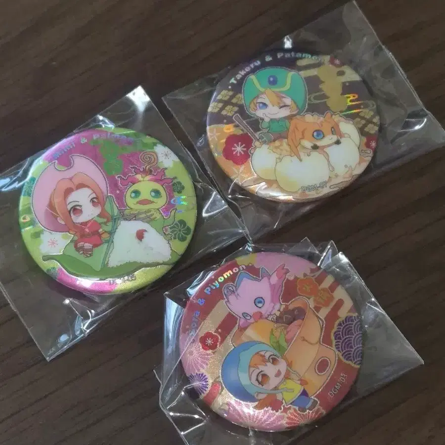 디지몬 카유 랜덤뱃지 3종세트_(파닥몬/팔몬/피요몬)