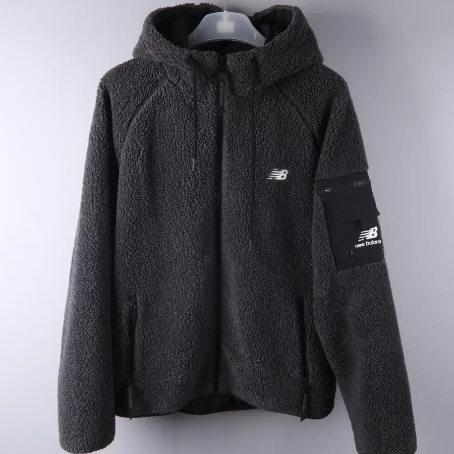 뉴발란스 플리스 후드집업 뽀글이 블랙 (XL)