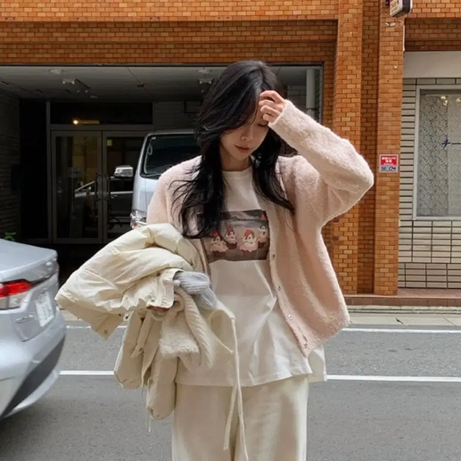 파인땡큐 가디건(아이보리) 새상품