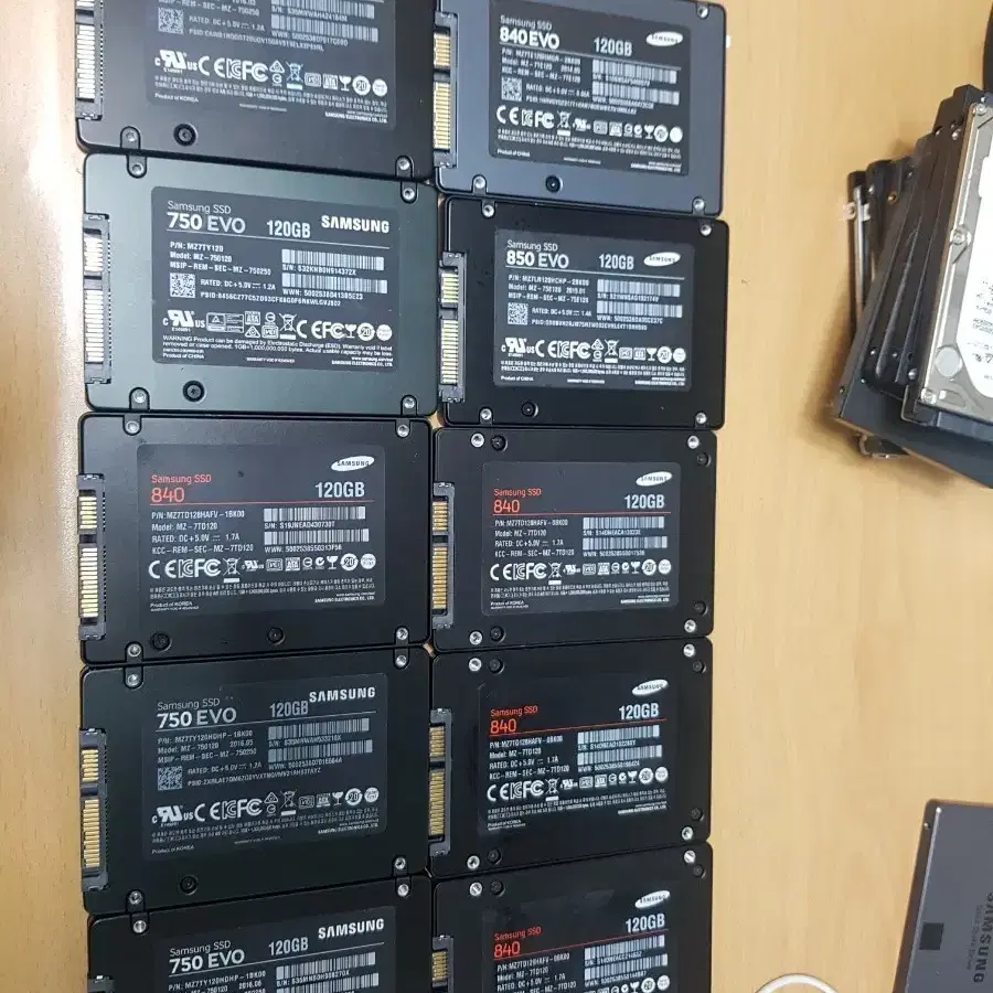삼성 SSD 750  840 850  120GB 일괄10개팔아요