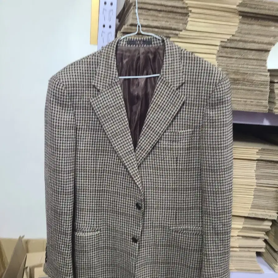 신형 닥스 모직 체크 블레이저 자켓 남100