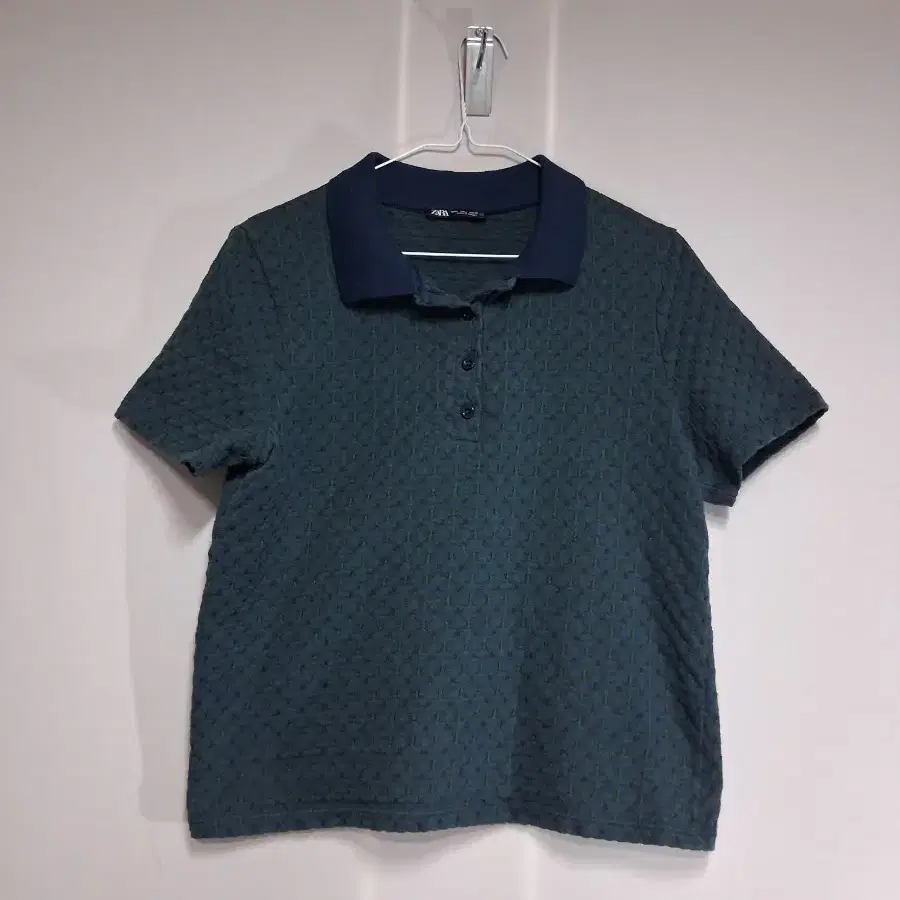 ZARA 카라 반팔 티셔츠 그린(M)