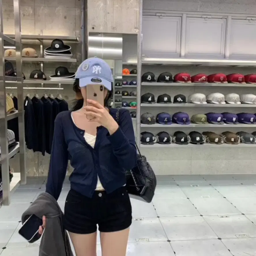 베르니 verni 시어 썸머 가디건 네이비