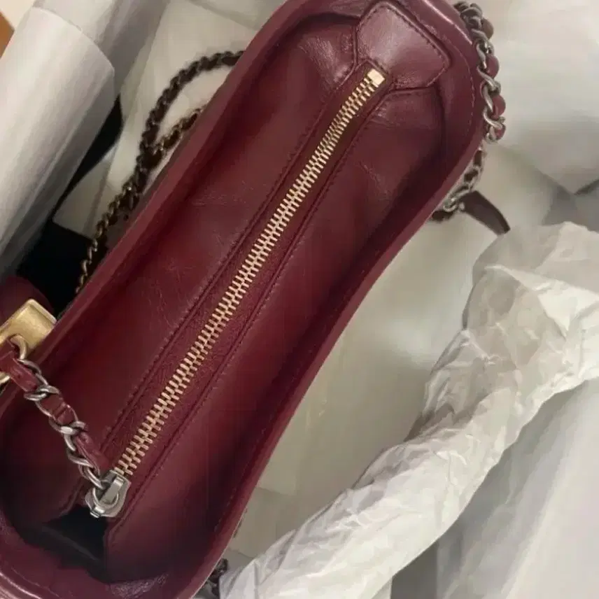 샤넬 퀼팅 체인 숄더백 가브리엘 호보 버건디 사진 3