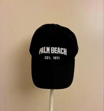 PALM BEACH 자수 캡 블랙