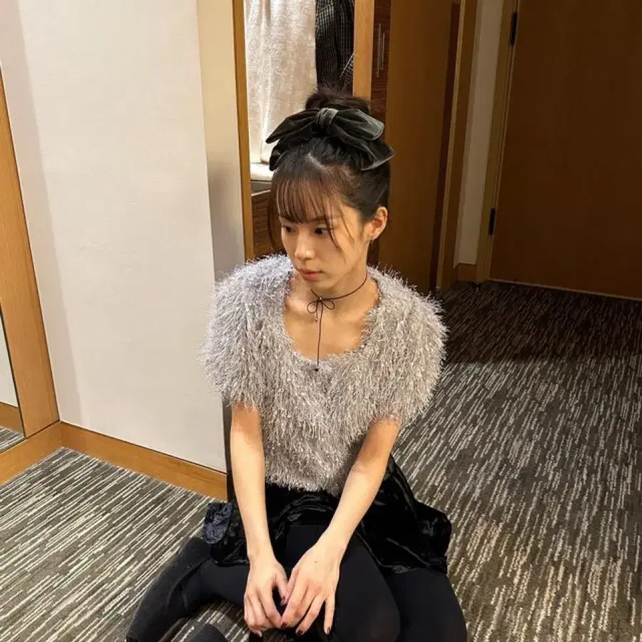 (새상품) 릿킴 FLUFFY BLOUSE 연말룩 플러피 퍼 가디건