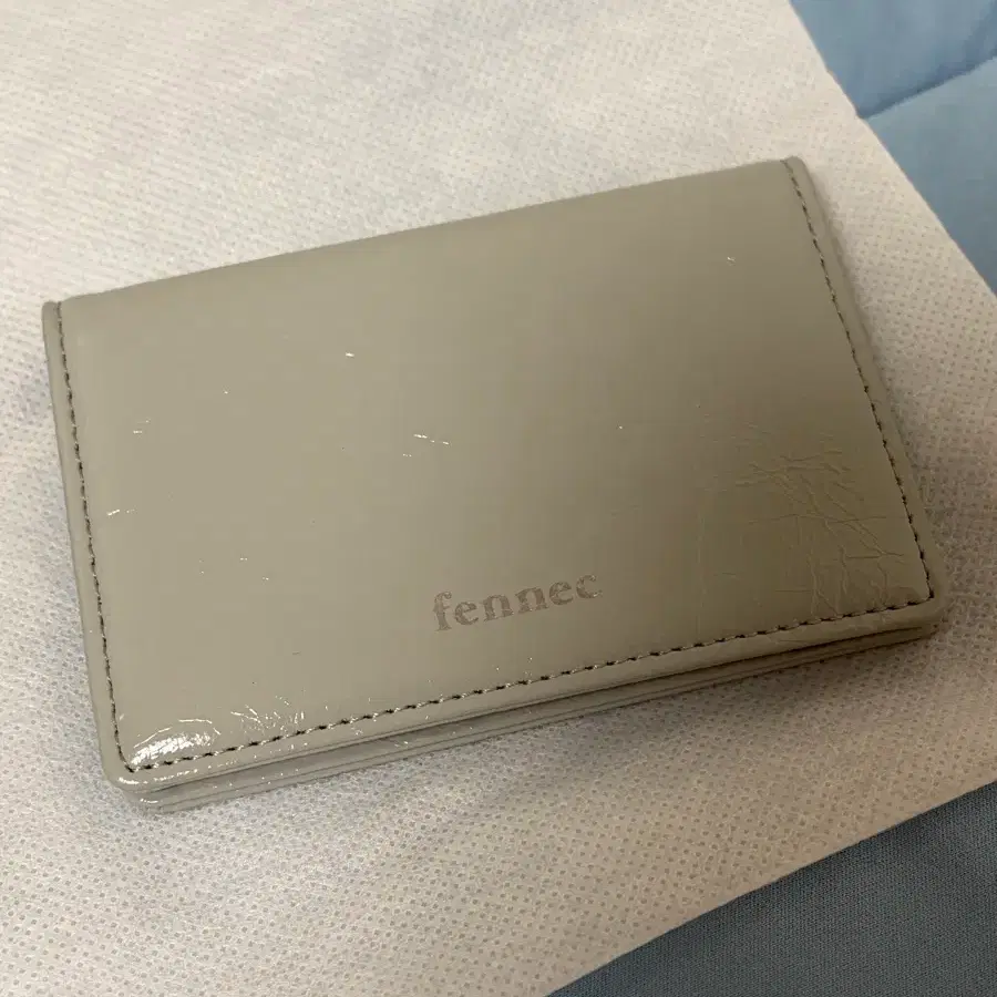 페넥 가죽 카드 지갑 스카이 블루 그레이 fennec