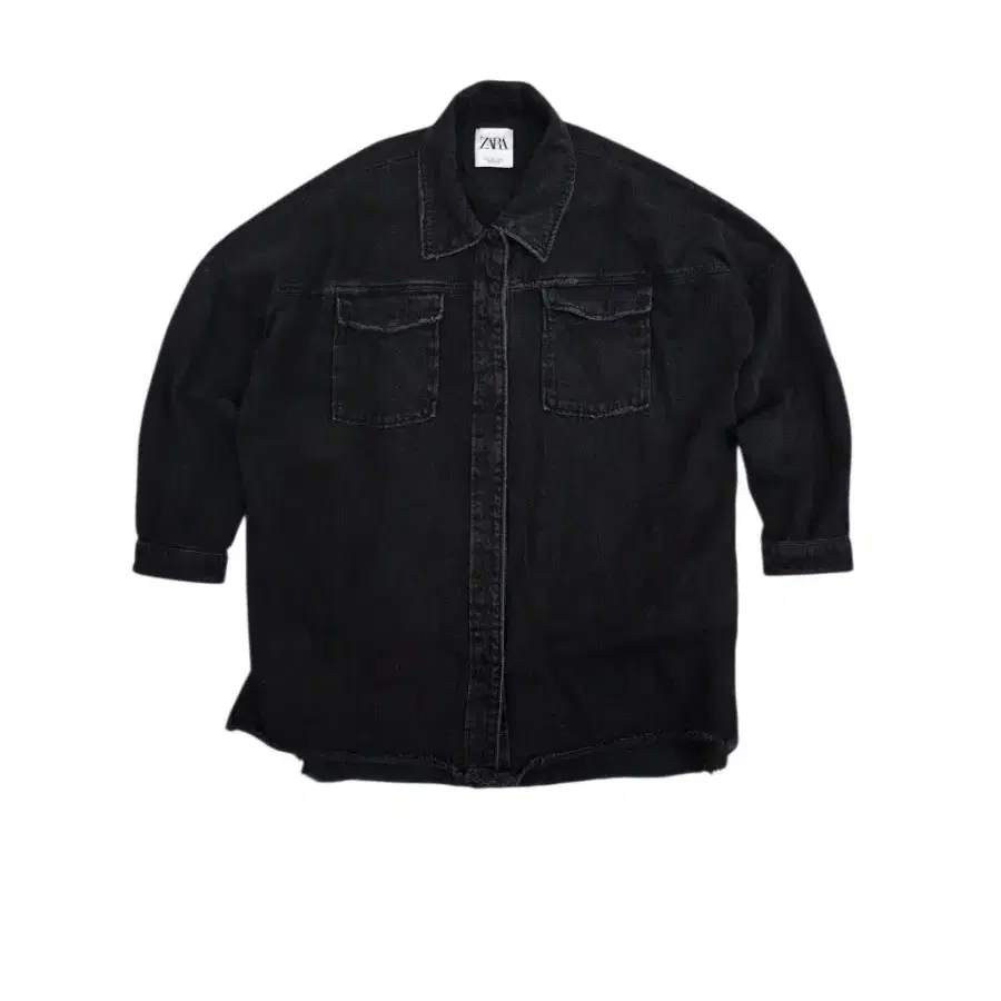 ZARA 자라 블랙 오버사이즈 데님 셔츠 자켓